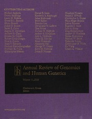 Annual Review Of Genomics And Human Genetics Volume 11 2010 Chakravarti