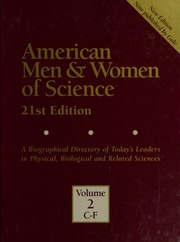 American Men Women Of Science A Biographical Directory Of Todays Leaders In Physical Biological And Related Sciences Unknown
