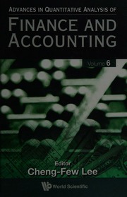 Advances In Quantitative Analysis Of Finance And Accounting Vol 6 Lee