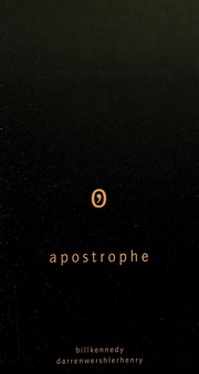 Apostrophe Kennedy Bill 1969 Wershlerhenry Darren S Darren Sean