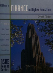 Ashe Reader On Finance In Higher Education 2nd Ed Yeager John L Association For The Study Of Higher Education