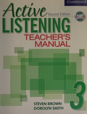 Active Listening Teachers Manual 3 2nd Ed Brown Steven 1952