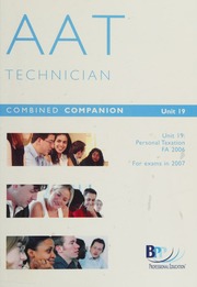 Aat Technician For Exams In 2007 Unit 19 Preparing Personal Taxation Computations Finance Act 2006 Bpp Professional Education Firm