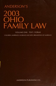 Andersons 2003 Ohio Family Law Gilchrist John 1943 Carr James G