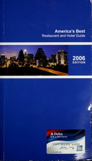 Americas Best Restaurant And Hotel Guide 2006 Swope Nancy Exxon Mobil Corporation