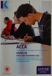 Acca Paper F8 Audit And Assurance Unknown