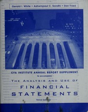 Aimr Annual Report Supplement To Accompany The Analysis And Use Of Financial Statements Third Edition White