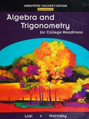 Algebra And Trigonometry For College Readiness Lial Margaret L