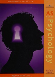 As Level Psychology The Students Textbook Holt Nigel Lewis