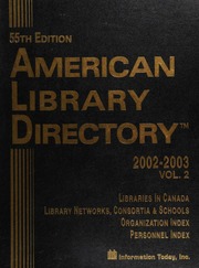 American Library Directory 20022003 Cdrom Edition Unknown