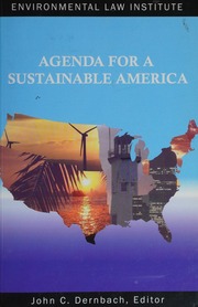 Agenda For A Sustainable America Dernbach John C 1953 Environmental Law Institute