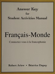 Answer Key For Student Activities Manual For Franaismonde Connectezvous La Francophonie Ariew