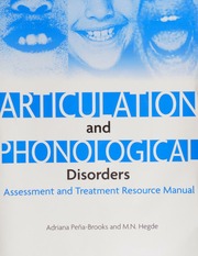 Articulation And Phonological Disorders Assessment And Treatment Resource Manual Penabrooks