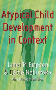 Atypical Child Development In Context Empson Janet M Janet Margaret