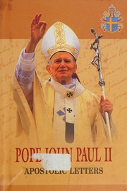 Apostolic Letters Catholic Church Pope 19782005 John Paul Ii