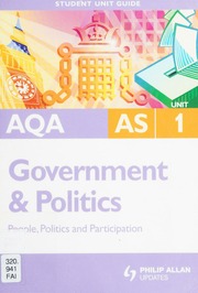 Aqa As Government Politics Student Unit Guide Fairclough Paul