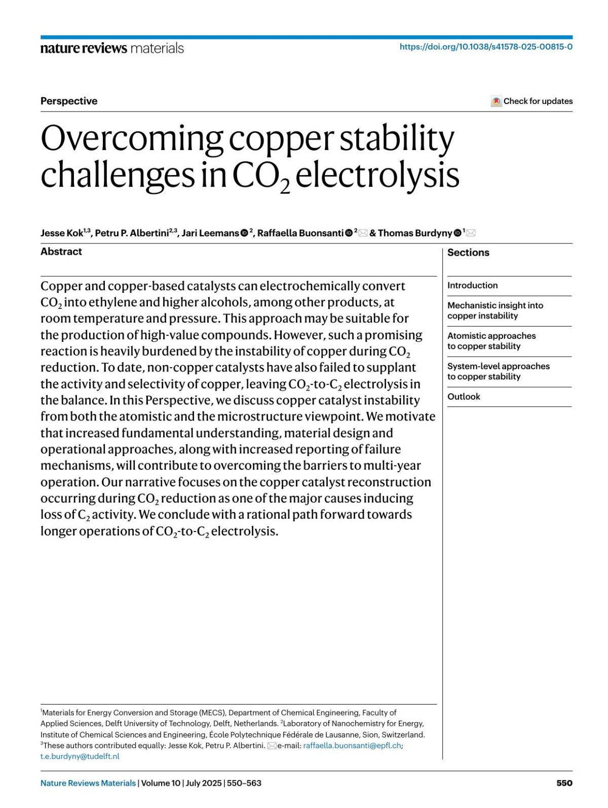 Overcoming Copper Stability Challenges In Co2 Electrolysis Jesse Kok Petru P Albertini Jari Leemans Raffaella Buonsanti Thomas Burdyny