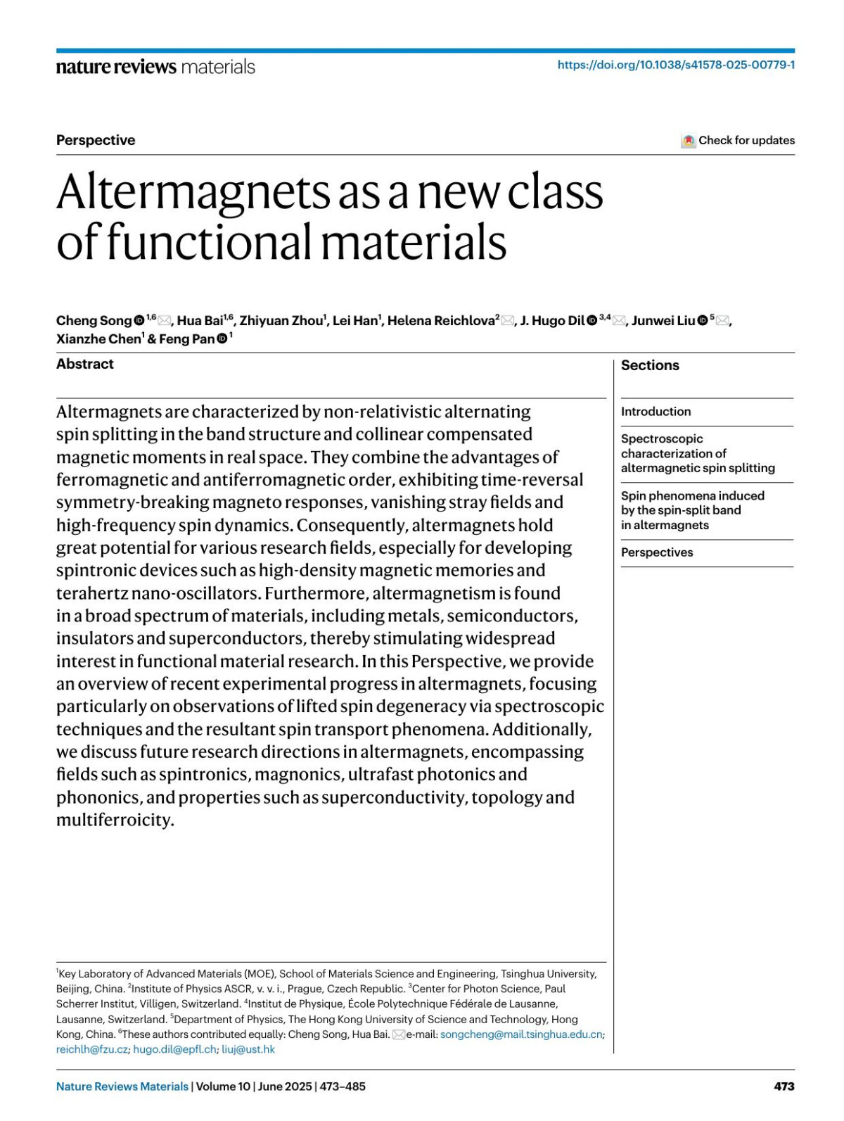 Altermagnets As A New Class Of Functional Materials 1st Edition Cheng Song Hua Bai Zhiyuan Zhou Lei Han Helena Reichlova J Hugo Dil Junwei Liu Xianzhe Chen Feng Pan