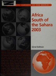 Africa South Of The Sahara 2003 1 Edition Europa Publications Limited