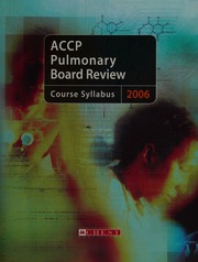 Accp Pulmonary Board Review 2006 Course Syllabus American College Of Chest Physicians