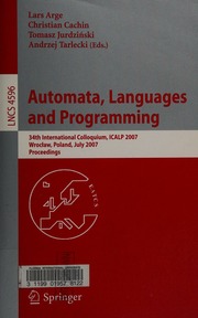 Automata Languages And Programming 34th International Colloquium Icalp 2007 Wrocław Poland July 913 2007 Proceedings International Colloquium On Automata