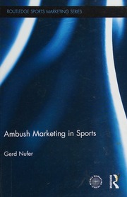 Ambush Marketing In Sports Theory And Practice Nufer Gerd
