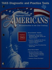 Americans Grades 912 Taks Practice Test Reconstruction To The 21st Century Mcdougal Danzer