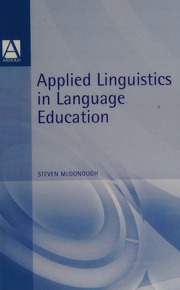 Applied Linguistics In Language Education Mcdonough Steven H