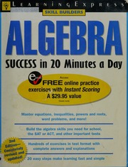 Algebra Success In 20 Minutes A Day 2nd Ed Jund Barbara Algebra Success In 20 Minutes A Day