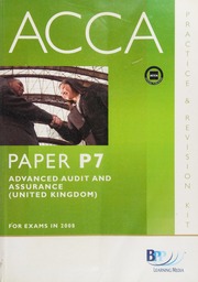Acca For Exams In December 2008 And June 2009 Bpp Learning Media Firm