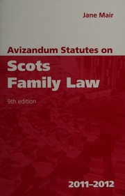 Avizandum Statutes On Scots Family Law 20112012 Unknown
