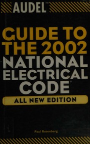 Audel Guide To The 2002 National Electrical Code All New Ed Rosenberg