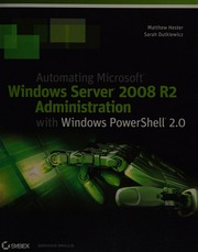 Automating Microsoft Windows Server 2008 R2 With Windows Powershell 20 Hester