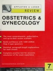 Appleton Lange Review Obstetrics Gynecology 7th Ed Louis A Vontver Et Al Vontver