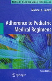 Adherence To Pediatric Medical Regimens Rapoff Michael A
