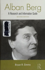 Alban Berg A Research And Information Guide 2nd Ed Simms Bryan R