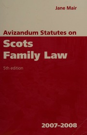 Avizandum Statutes On Scots Family Law 20082009 6th Ed Mair