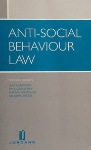 Antisocial Behaviour Law 2nd Ed Anderson Jack Lawyer Greatorex