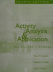 Activity Analysis Application Instructors Manual Fourth Edition Lamport