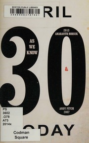 As We Know Borsuk Amaranth 1980 Author Fitch Andy Author