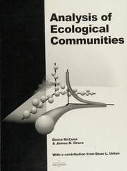Analysis Of Ecological Communities Mccune Bruce Grace James B Urban