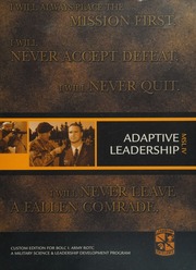 Adaptive Leadership Msl 402 Custom Ed For Bolc I Army Rotc United States Department Of The Army Pearson Custom Publishing