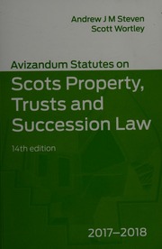 Avizandum Statutes On The Scots Law Of Property Trust Succession 20172018 Steven