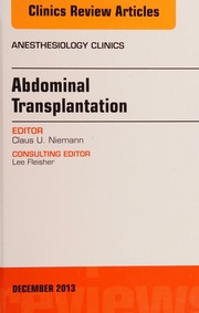 Abdominal Transplantation Fleisher Lee Editor Niemann Claus U