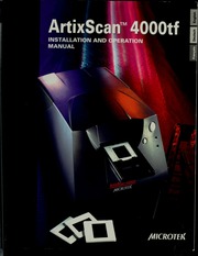 Artixscan 4000tf Installation And Operation Manual Microtek International