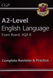 A2level English Language The Revision Guide Exam Board Aqa B Parsons