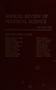 Annual Review Of Political Science Volume 5 2002 Polsby Nelson W