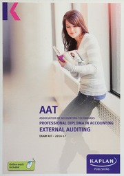 Aat Aq2016 External Auditing Exam Kit Kaplan Publishing Issuing Body