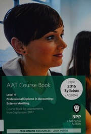 Aat External Auditing Level 4 Professional Diploma In Acounting Course Book For Assessments From September 2017 Association Of Accounting Technicians