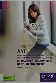 Aat Aq2016 Management Accounting Decision And Control Exam Kit Unknown